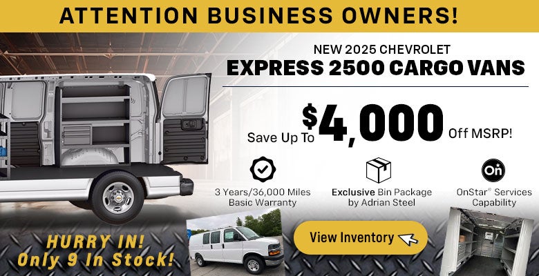 New 2025 Chevrolet Express 2500 Cargo Vans