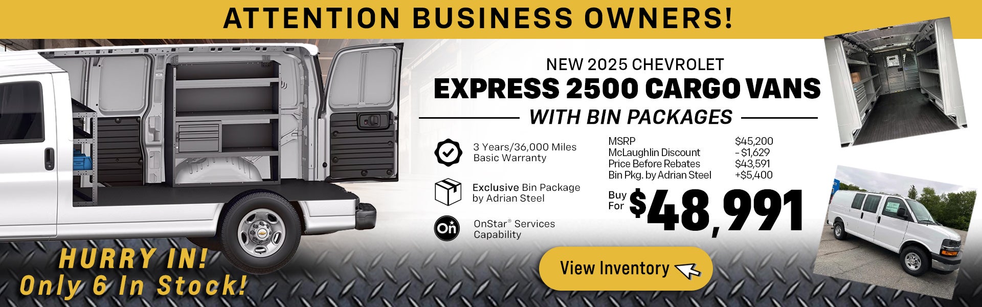 New 2025 Chevrolet Express 2500 Cargo Vans