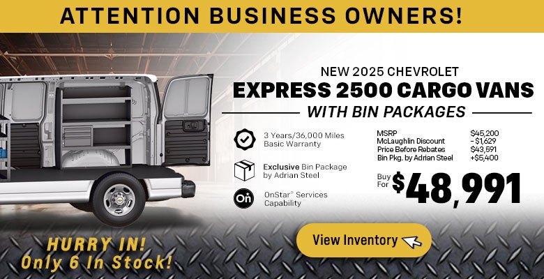 New 2025 Chevrolet Express 2500 Cargo Vans
